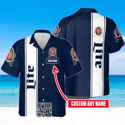 Miller Lite Hawaiian Shirt Custom Name Beer Lovers Gift