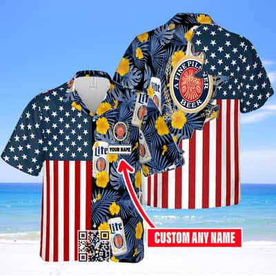 Aloha Miller Lite Beer Hawaiian Shirt Beach Lovers Gift Custom Name Aloha Miller Lite Beer Hawaiian Shirt Beach Lovers Gift Custom Name
