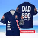 Dad Bod Powered By Miller Lite Beer Hawaiian Shirt Custom Name