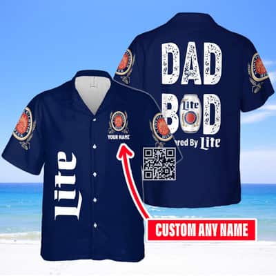 Dad Bod Powered By Miller Lite Beer Hawaiian Shirt Custom Name