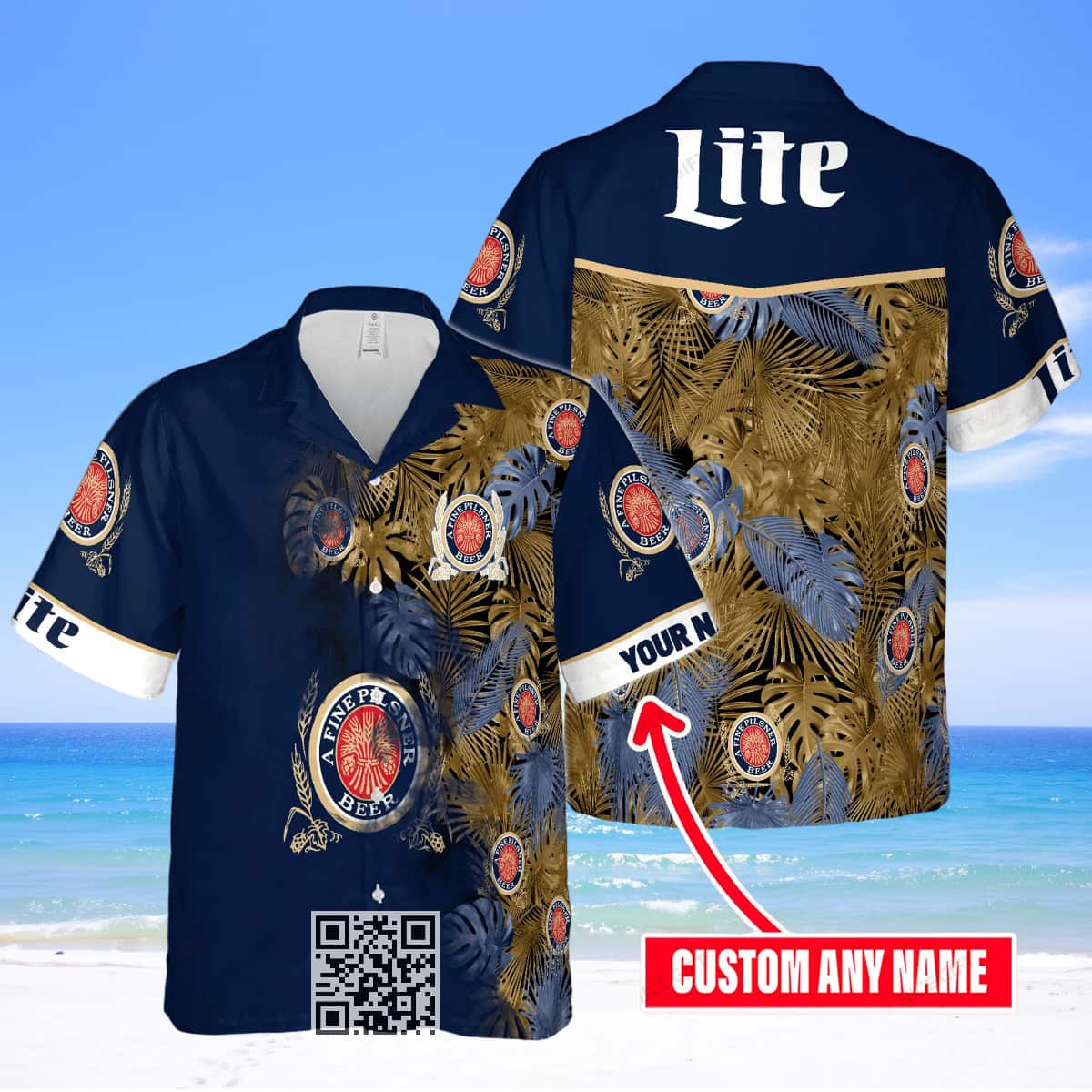Miller Lite Hawaiian Shirt Custom Name Summer Gift For Friend Miller Lite Hawaiian Shirt Custom Name Summer Gift For Friend