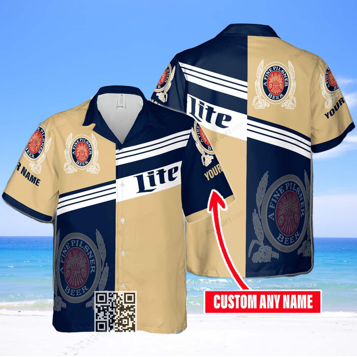 Miller Lite Hawaiian Shirt Gift For Beer Drinkers Custom Name Miller Lite Hawaiian Shirt Gift For Beer Drinkers Custom Name