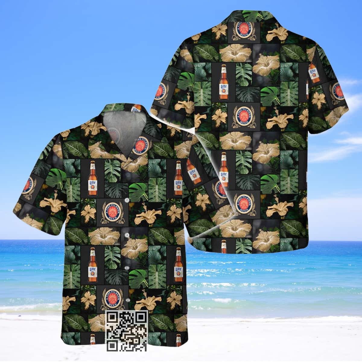 Aloha Miller Lite Beer Hawaiian Shirt Tropical Hibiscus Aloha Miller Lite Beer Hawaiian Shirt Tropical Hibiscus