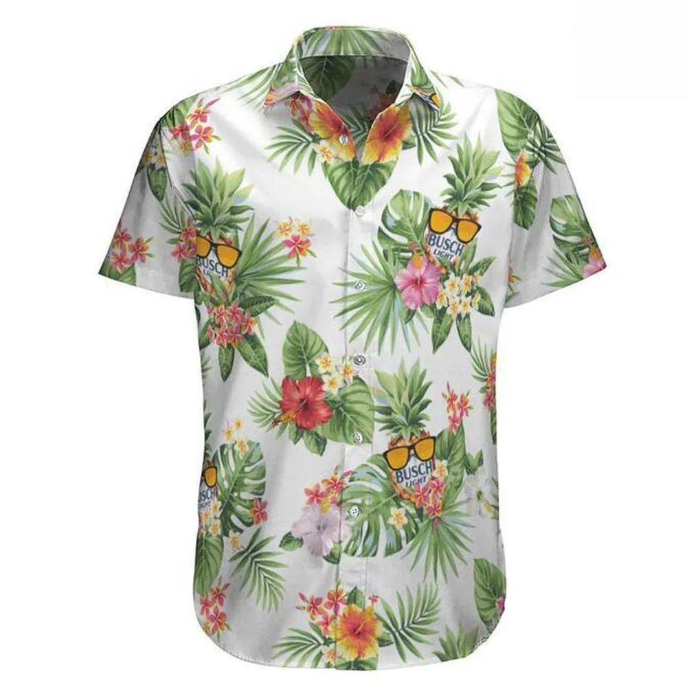 Floral Aloha Busch Light Beer Hawaiian Shirt Summer Gift For Beer Drinkers