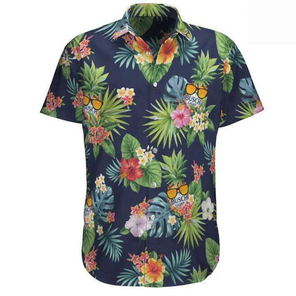Summer Busch Light Hawaiian Shirt Tropical Plant Gift For Beer Lovers