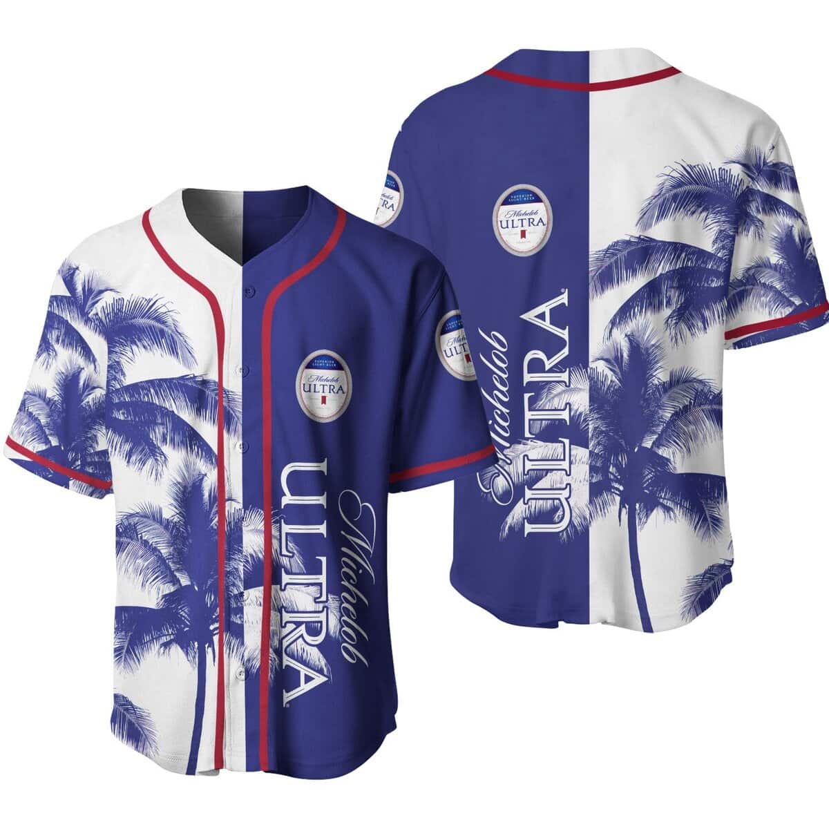 Vintage Michelob ULTRA Baseball Jersey Tropical Coconut Trees Gift For Friends