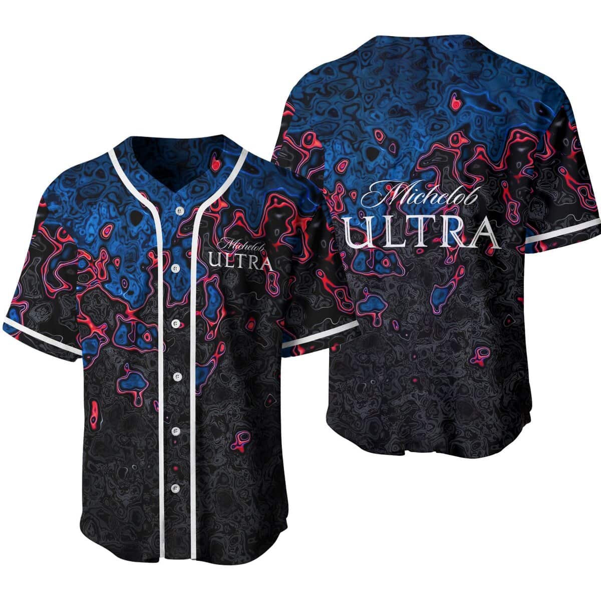 Colorful Michelob ULTRA Baseball Jersey Beer Abstract Holographic Gift For Him