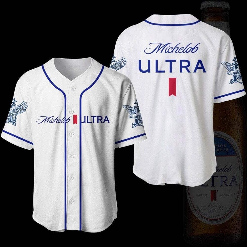 Basic White Michelob ULTRA Baseball Jersey Gift For Beer Fans